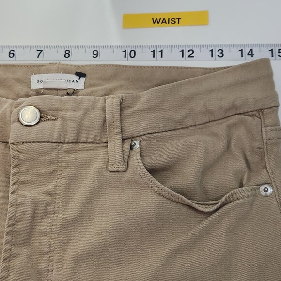 Good American Good Classic Pants Womens 10 30 Tan High Rise Stretch Casual 0210X - Picture 6 of 8